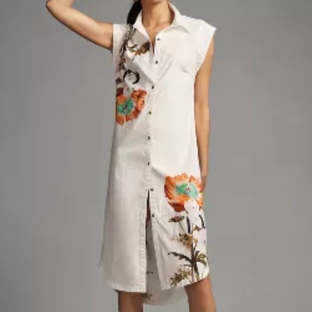 Maeve sleeveless midi shirt dress